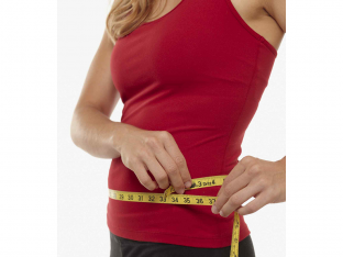 woman measuring waist