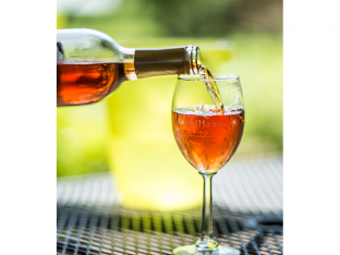 Pouring rose wine