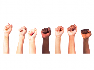 raised fists