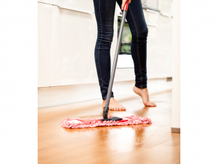 woman mopping