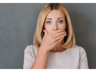 woman with bad breath