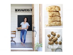Joanna Gaines with biscuits and cookies