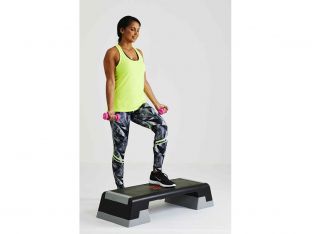 woman working out on step