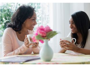 mom and daughter talking
