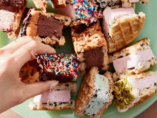 Waffle Ice Cream Sandwiches