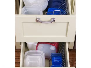 tupperware bowls in kitchen drawers