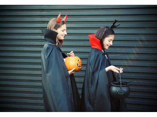 teens trick-or-treating for halloween