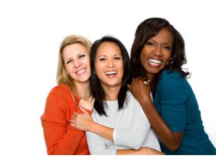 diverse group of beautiful middle-aged women