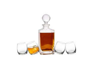Tipsy Whiskey 5-Piece Decanter Set
