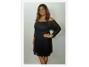 Sonia Smith-Kang before black dress
