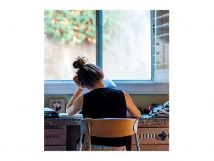 student at desk