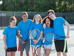 teens at tennis camp