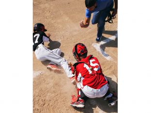playing baseball