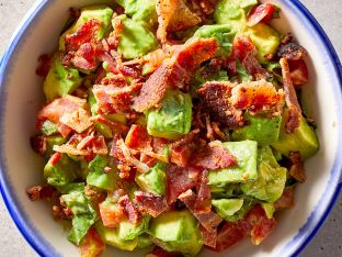bacon-tomato guacamole in bowl