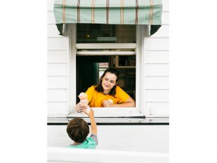teen serve ice cream for summer job