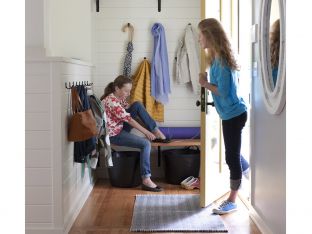 Teen with mom at home
