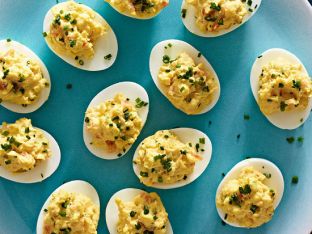 Smoked Salmon and Chive Deviled Eggs