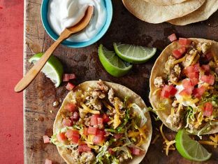Tomatillo Chicken Tostadas