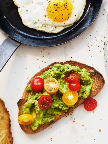 avocado toast breakfast egg knife
