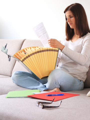 Woman with file folder