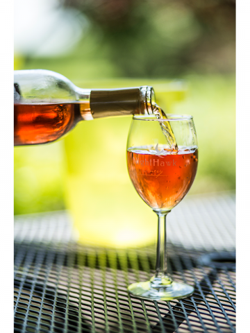 Pouring rose wine