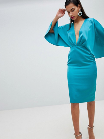 Asos blue cape prom dress
