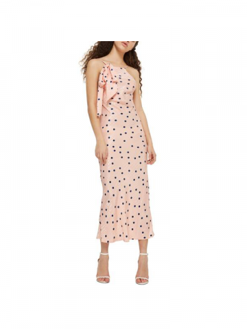 Topshop pink polka dot prom gown
