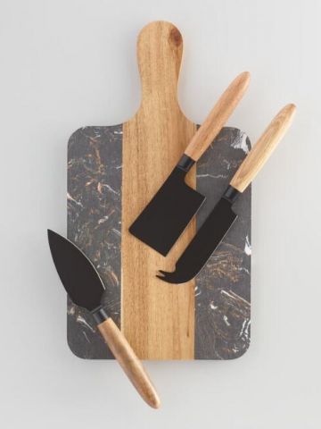 Black Marble And Wood Cheese Board And Knives.jpg