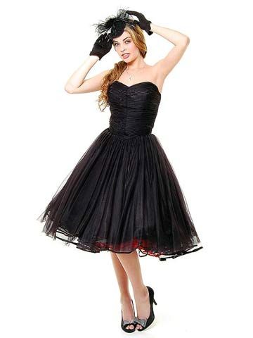 UniqueVintage_BlackSweetAsPeachPieStraplessChiffonSwingDress.jpg