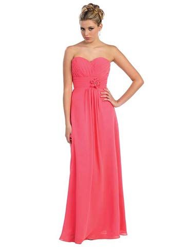 UniqueVintage_CoralSimplyChiffonStraplessSweetheartDress.jpg