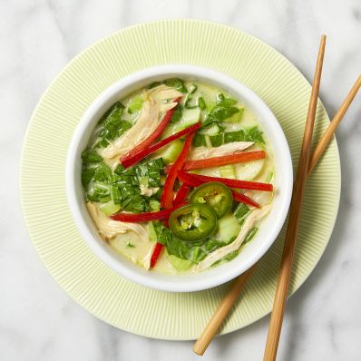 Coconut Ginger Soup with Rice Noodles