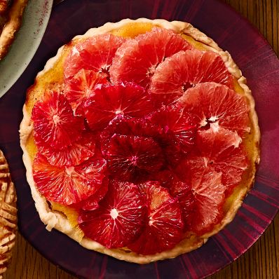 citrus tart overhead view
