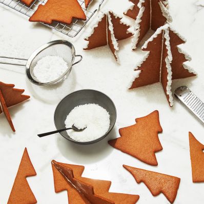 3-D tree cookies with frosting