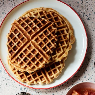 Orange-Spice Waffles on plate