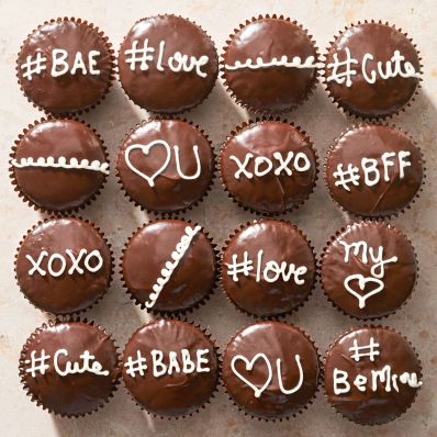 chocolate ganache cupcakes wth writing