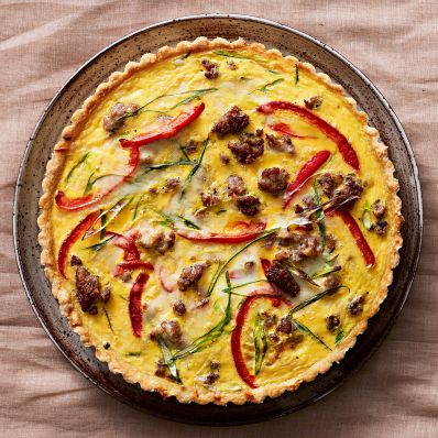 quiche with pepper cheddar and sausage