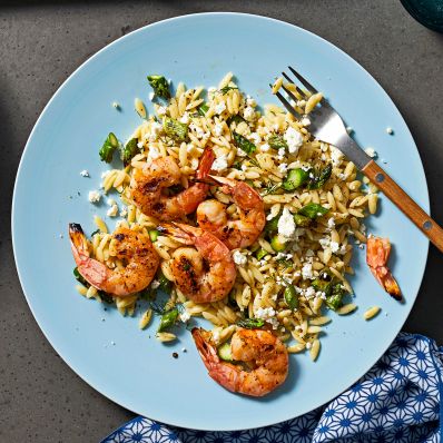grilled shrimp and orzo salad