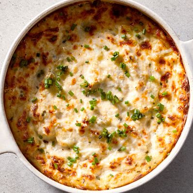 casserole with warm crab dip