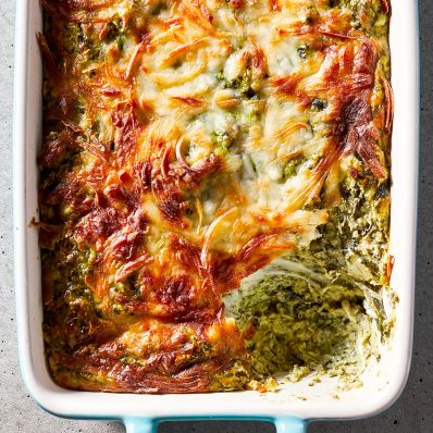 spinach artichoke dip in casserole
