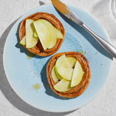 apple-almond butter english muffins