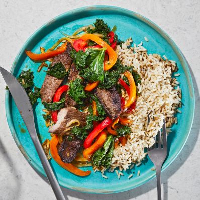 stir-fry with steak and peppers