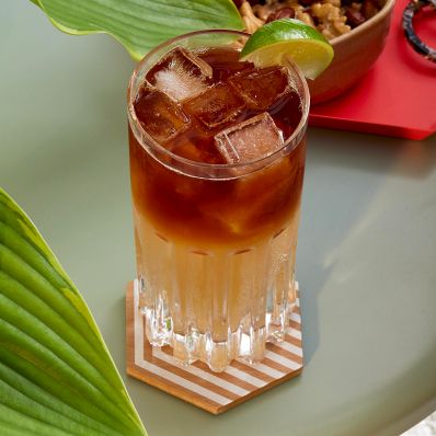 dark and stormy cocktail with lime