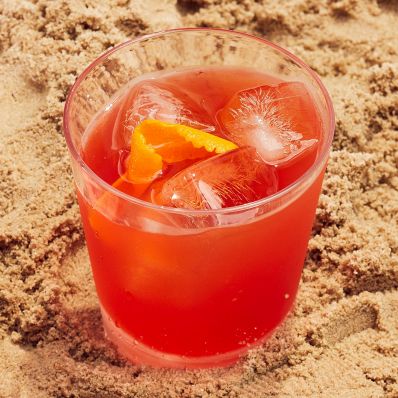 love on the rocks cocktail on beach