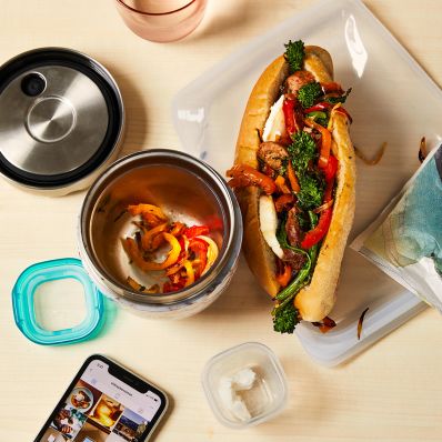 Sausage and Broccoli Rabe Hoagie sandwich on table