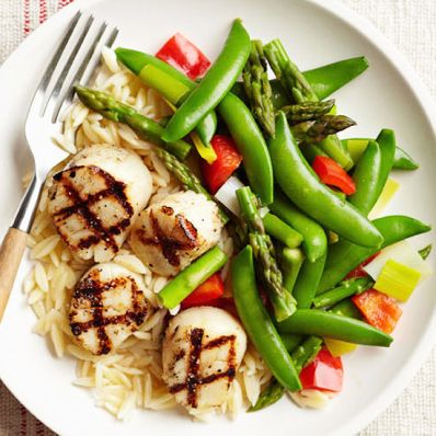 Grilled Scallops and Spring Vegetables