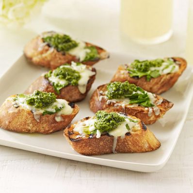 Grilled Arugula Bruschetta