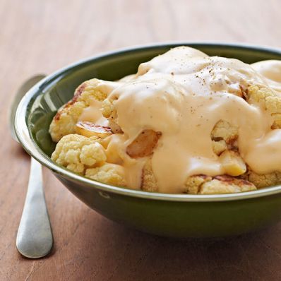 Roasted Cauliflower with Cheese Sauce