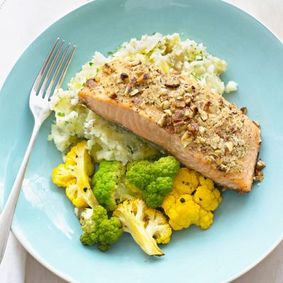 Pecan Salmon & Smashed Potatoes