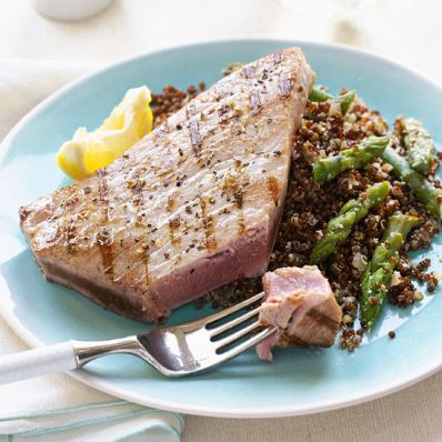 Grilled Tuna with Red Quinoa Risotto