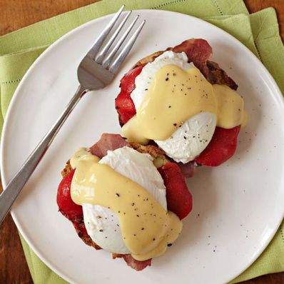 Eggs Benedict with Roasted Peppers